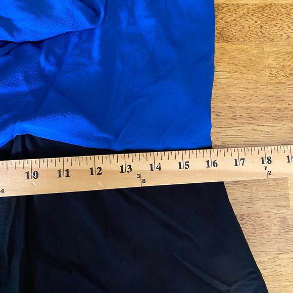 Diane Von Furstenberg Women's Reara Colorblock Silk Dress Size 10 Blue and Black - Picture 11 of 12